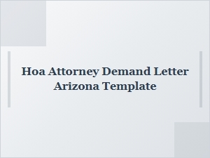 Hoa Attorney Demand Letter Arizona Template