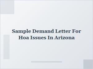 Sample Hoa Issue Demand Letter Arizona Residents