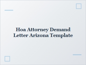 Hoa Attorney Demand Letter Arizona Template