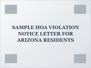 Sample Hoa Violation Notice Letter Arizona Residents
