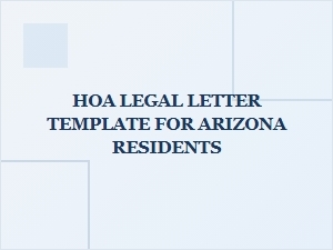 Hoa Legal Letter Template Arizona Residents