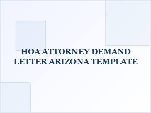 Hoa Compliance Demand Letter Template Arizona