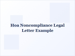 Hoa Noncompliance Legal Letter Example