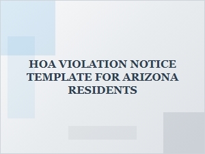 Hoa Violation Notice Template for Arizona Residents