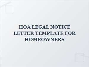 Hoa Legal Notice Letter Template for Homeowners