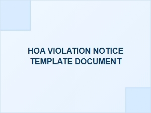 Hoa Violation Notice Template Document