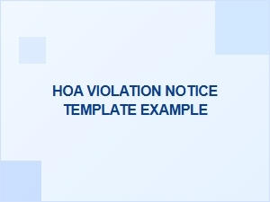 Hoa Violation Notice Template Example