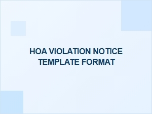 Hoa Violation Notice Template Format