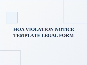 Hoa Violation Notice Template Legal Form