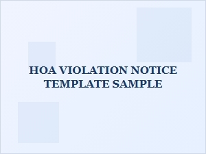 Hoa Violation Notice Template Sample