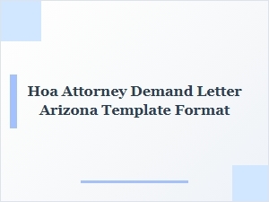 Hoa Attorney Demand Letter Template Arizona Format