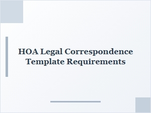 Hoa Legal Correspondence Template Requirements